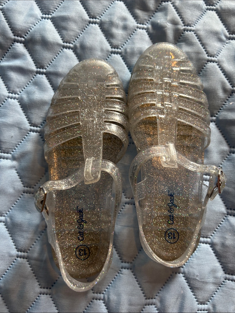 Cat & Jack Clear Glitter Jelly Sandals